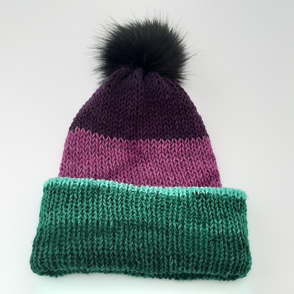 Gorgeous multi colored double knit winter hat